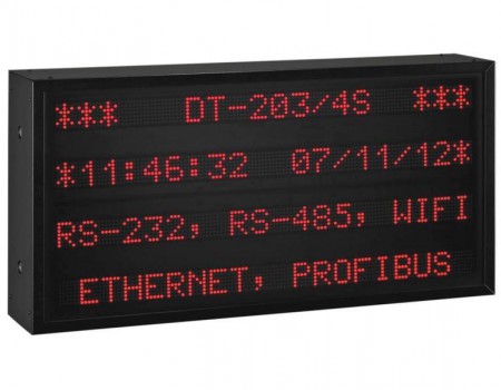 Afficheur Grand Format de mesures de température hygrométrie pression texte alphanumérique entrée ethernet profibus rs-485 rs-232 wifi
