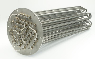 Thermoplongeur sur bride résistance électrique industrielle chauffage de liquides ATEX
